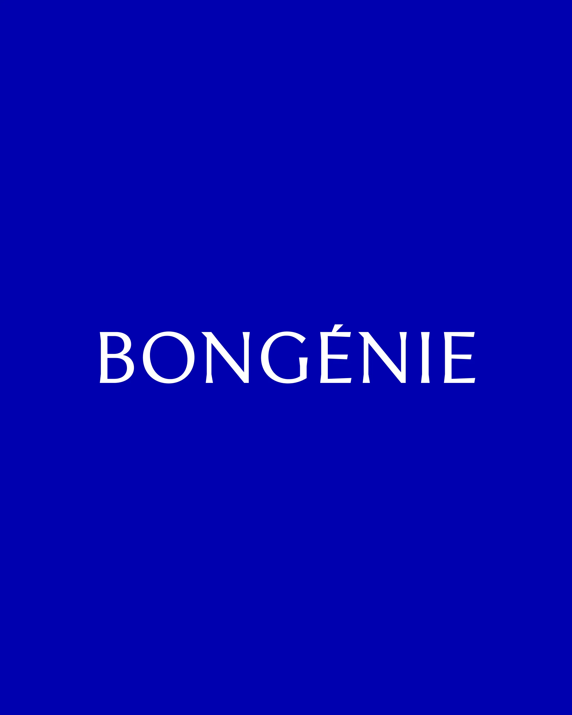 Logotype for Bongénie featuring a bespoke typeface by Vincent Sauvaire